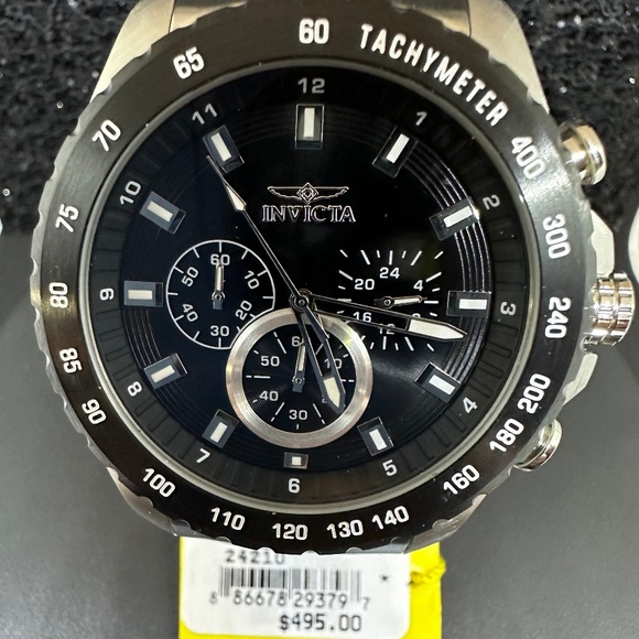 Men's (NWT) Black Faced with Silver Highlights into an all Silver Watch Bracelet - Picture 1 of 4